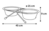 Flamingo - Eet- en drinkpot Duo Dinner Staander Arjun Zilver 2x1570ml