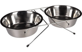 Flamingo - Eet- en drinkpot Duo Dinner Staander Arjun Zilver 2x2500ml