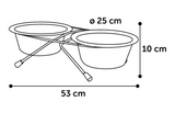 Flamingo - Eet- en drinkpot Duo Dinner Staander Arjun Zilver 2x2500ml