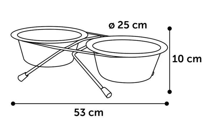 Flamingo - Eet- en drinkpot Duo Dinner Staander Arjun Zilver 2x2500ml