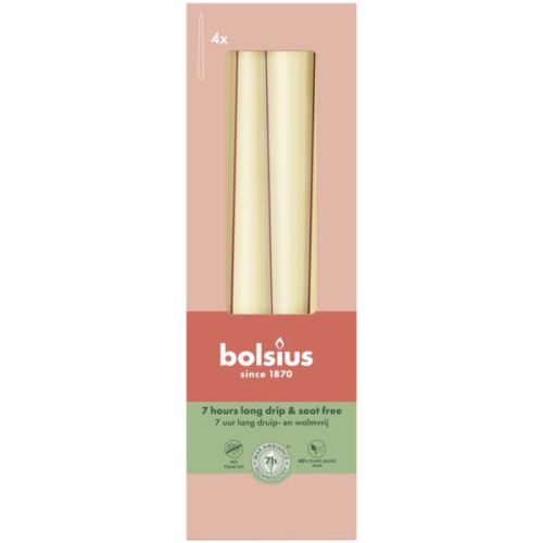 Gotische dinerkaars 245/24 Oat Beige per 4 stuks - Bolsius