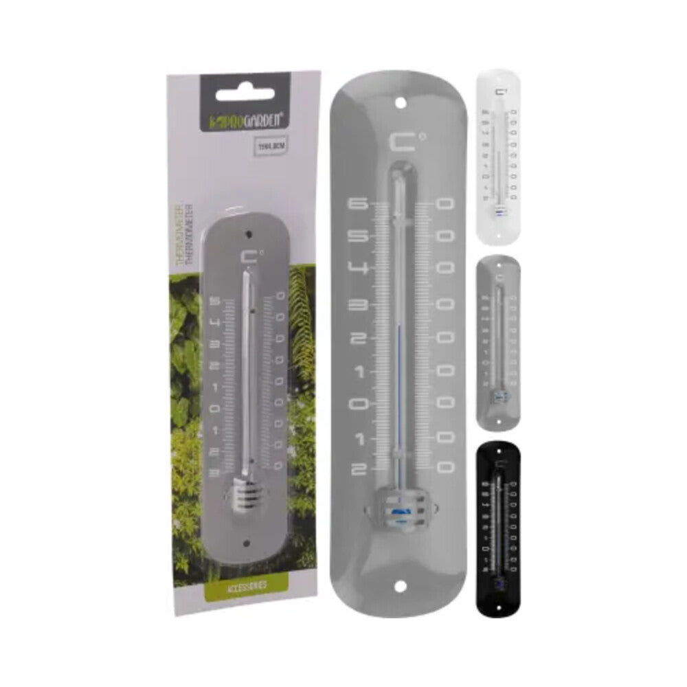 Thermometer metaal 19cm 3ass