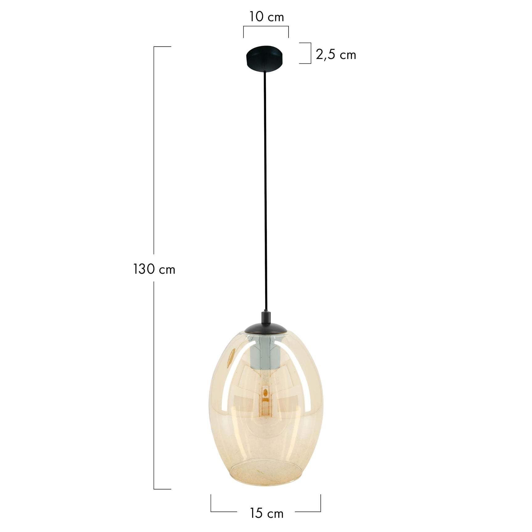 Hang lamp glas 15x15x130cm