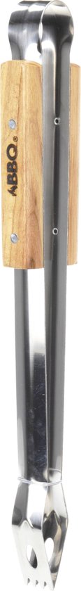 Barbecue tang RVS/hout 40cm
