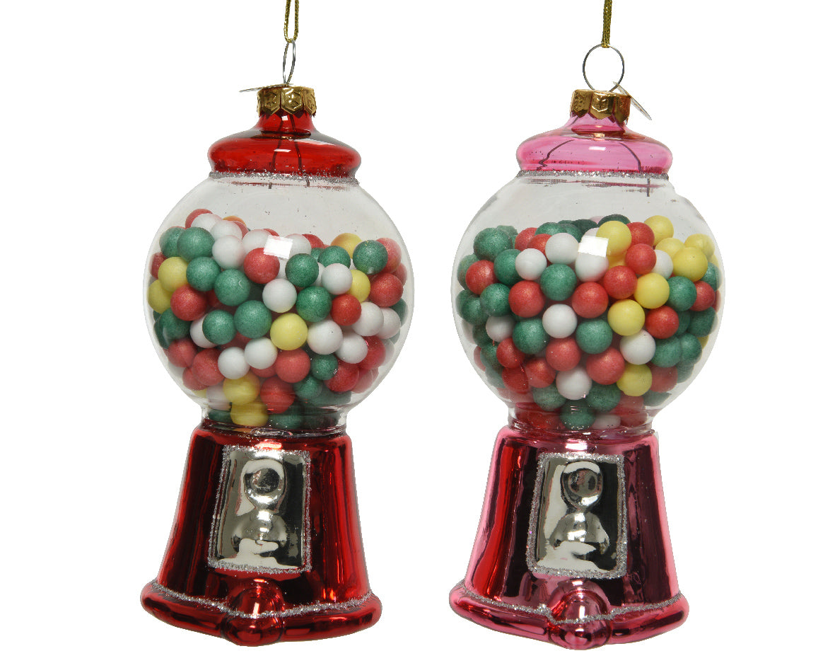 Ornament glas foam candy, glitter 2col assorti