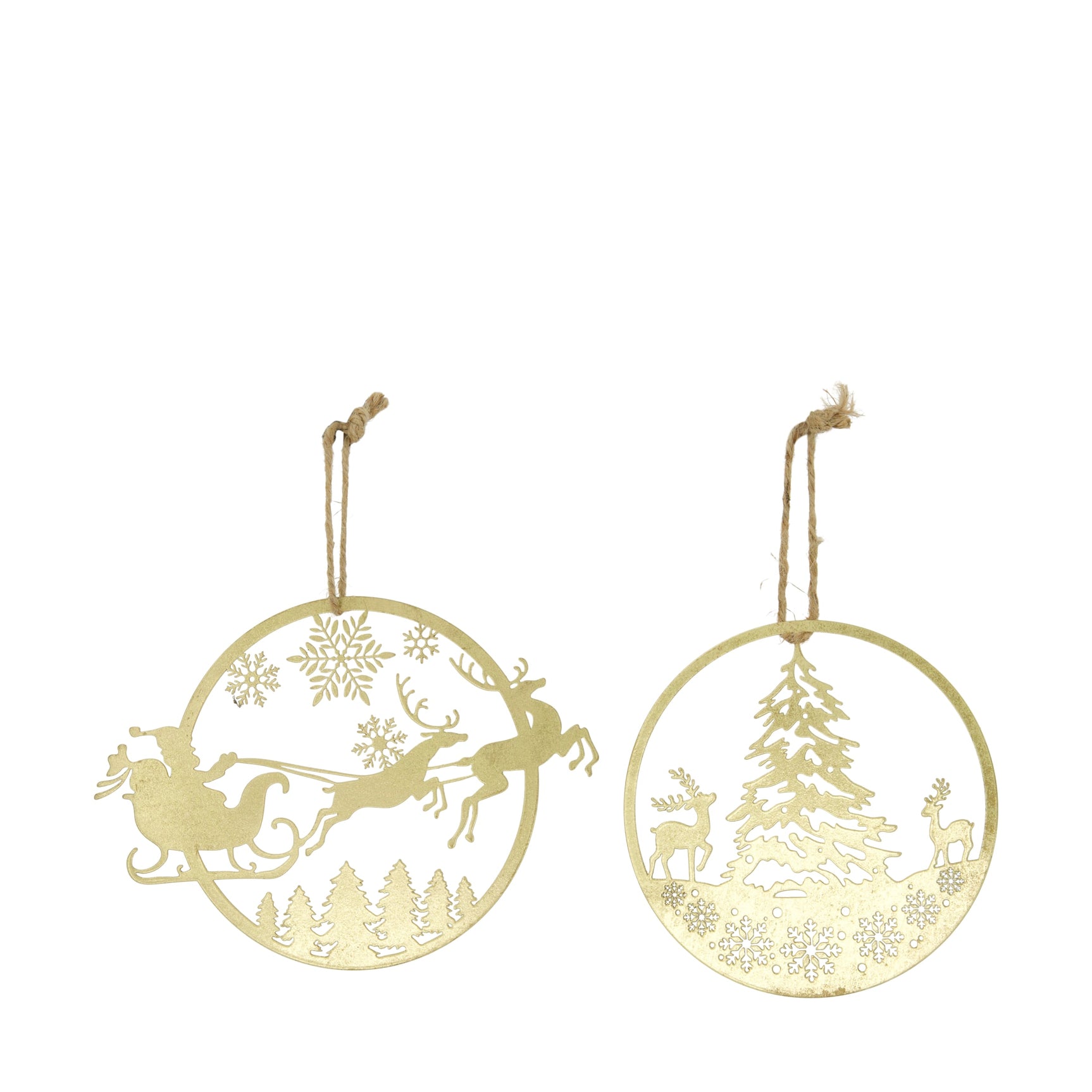 Hanger kerstman metaal 18x0.1x18cm assorti