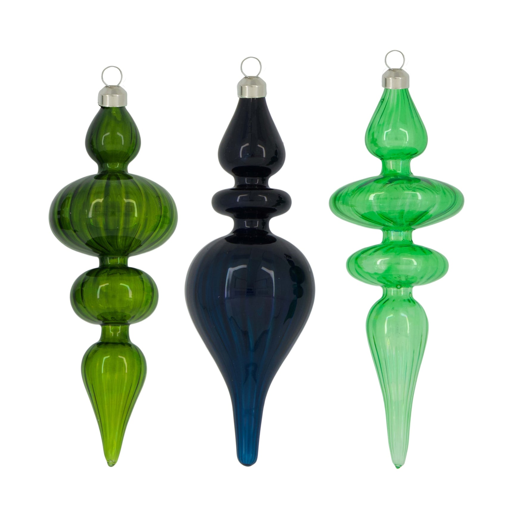 Hanger ijspegel glas 6x6x18cm set van 3