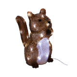 Acryl led-figuur eekhoorn/konijn, bruin met witte lichtende buik, staart omhoog