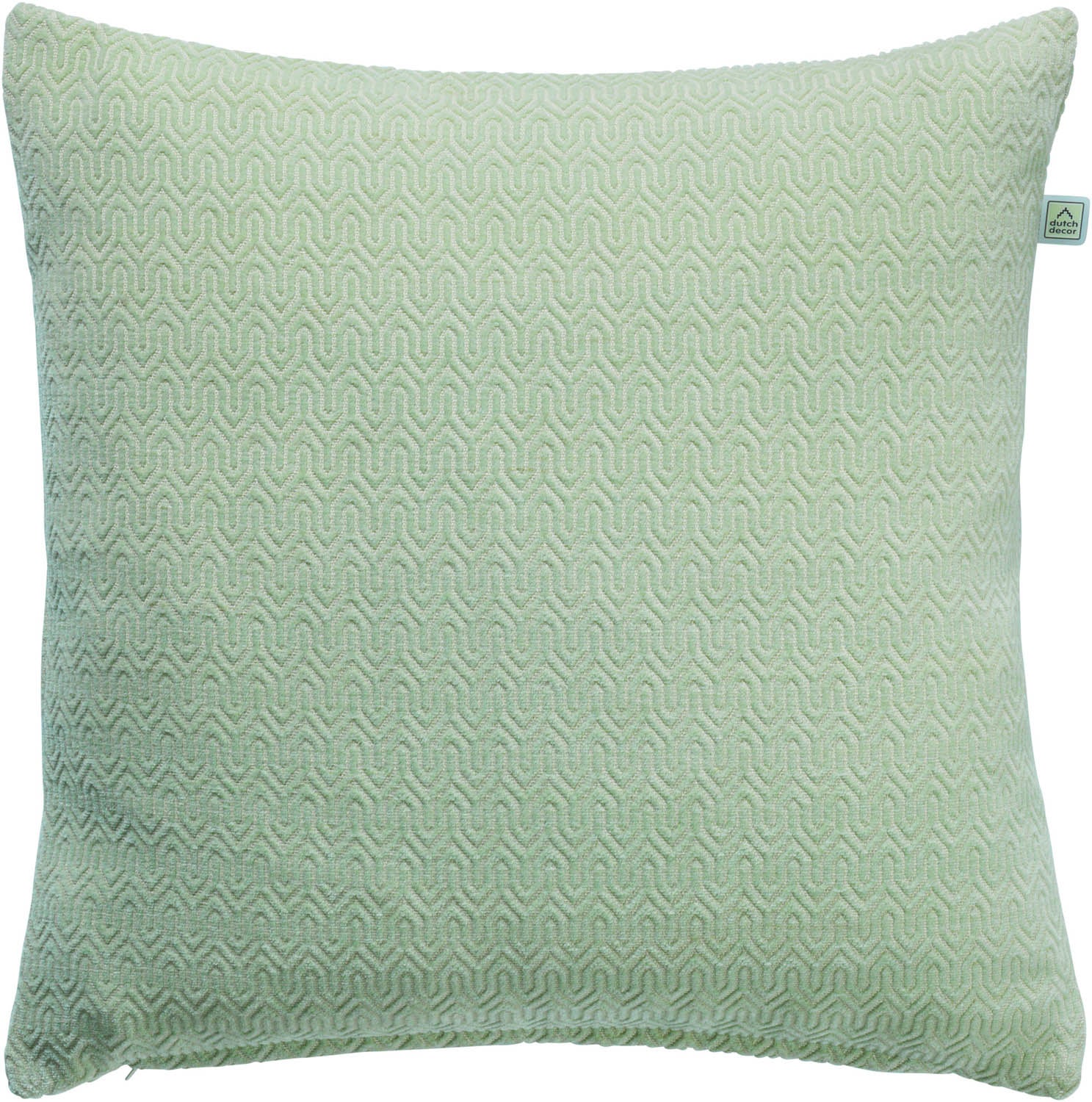 Sierkussen Dirk 45x45 cm pistache met geweven ruitjespatroon