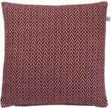 Bordeaux sierkussen 45x45 cm met zigzag weefpatroon en randen