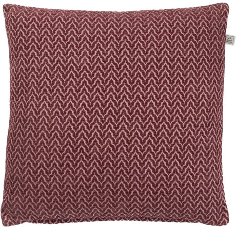 Bordeaux sierkussen 45x45 cm met zigzag weefpatroon en randen