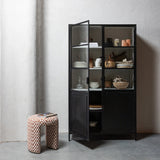 WOOOD - Charlie gestoffeerde kruk ruit dessin oranje