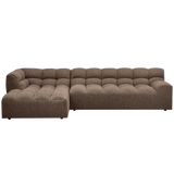 ALLURE CHAISE LONGUE LINKS GEWEVEN STOF DONKERBRUIN MELANGE