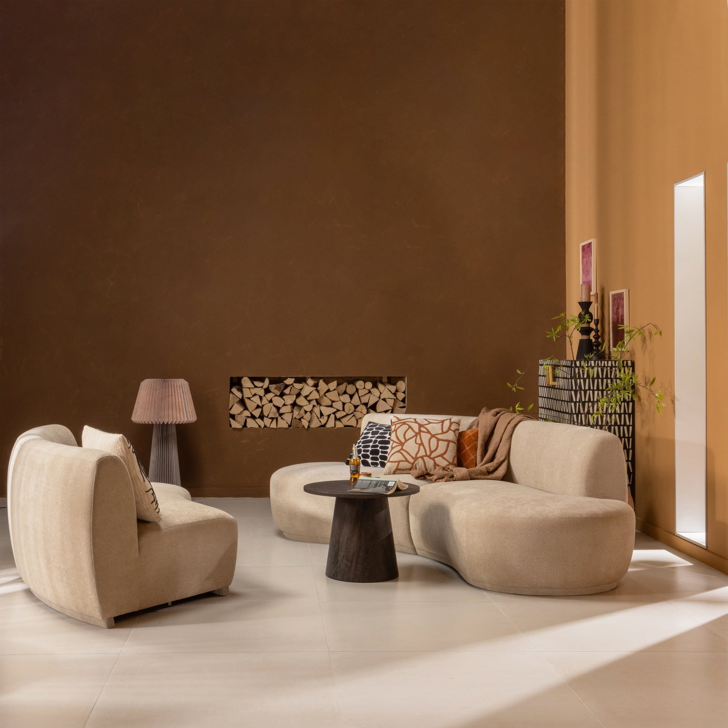 MAAN SALONTAFEL MDF DONKERBRUIN 40XO80 CM