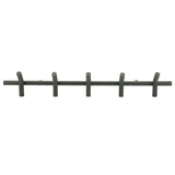 Wandkapstok met 5 zwarte haken op horizontale stang, By-Boo
