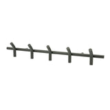 Wandkapstok met 5 zwarte haken op horizontale stang, By-Boo