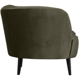 SARA LOUNGE FAUTEUIL LINKS VELVET WARM GROEN