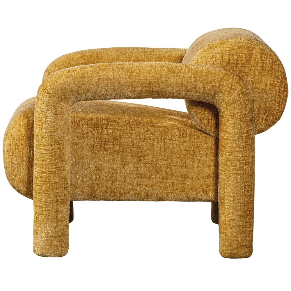 LENNY FAUTEUIL IN GROVE TEXTUUR GOUD/GEEL
