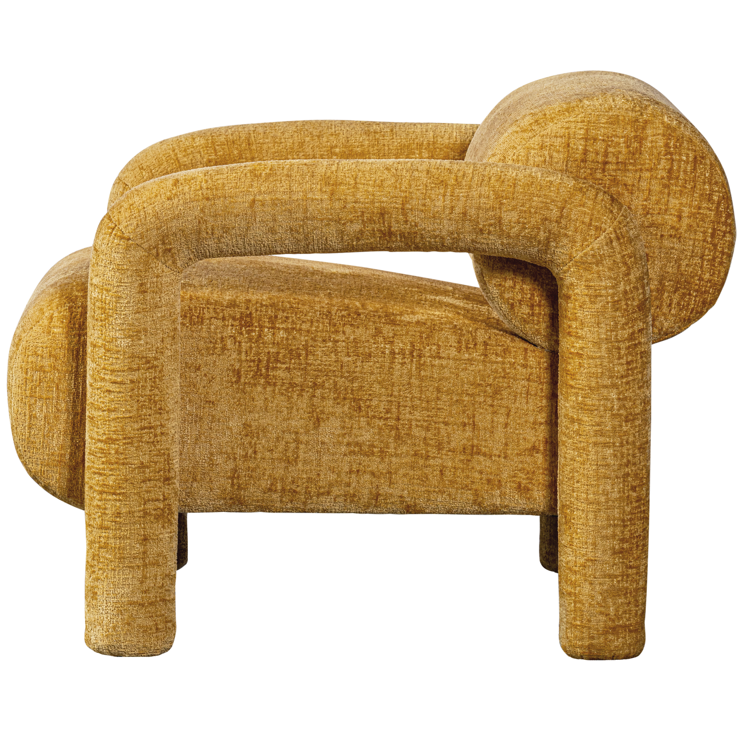 LENNY FAUTEUIL IN GROVE TEXTUUR GOUD/GEEL