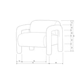 WOOOD - Lenny fauteuil in grove textuur zand