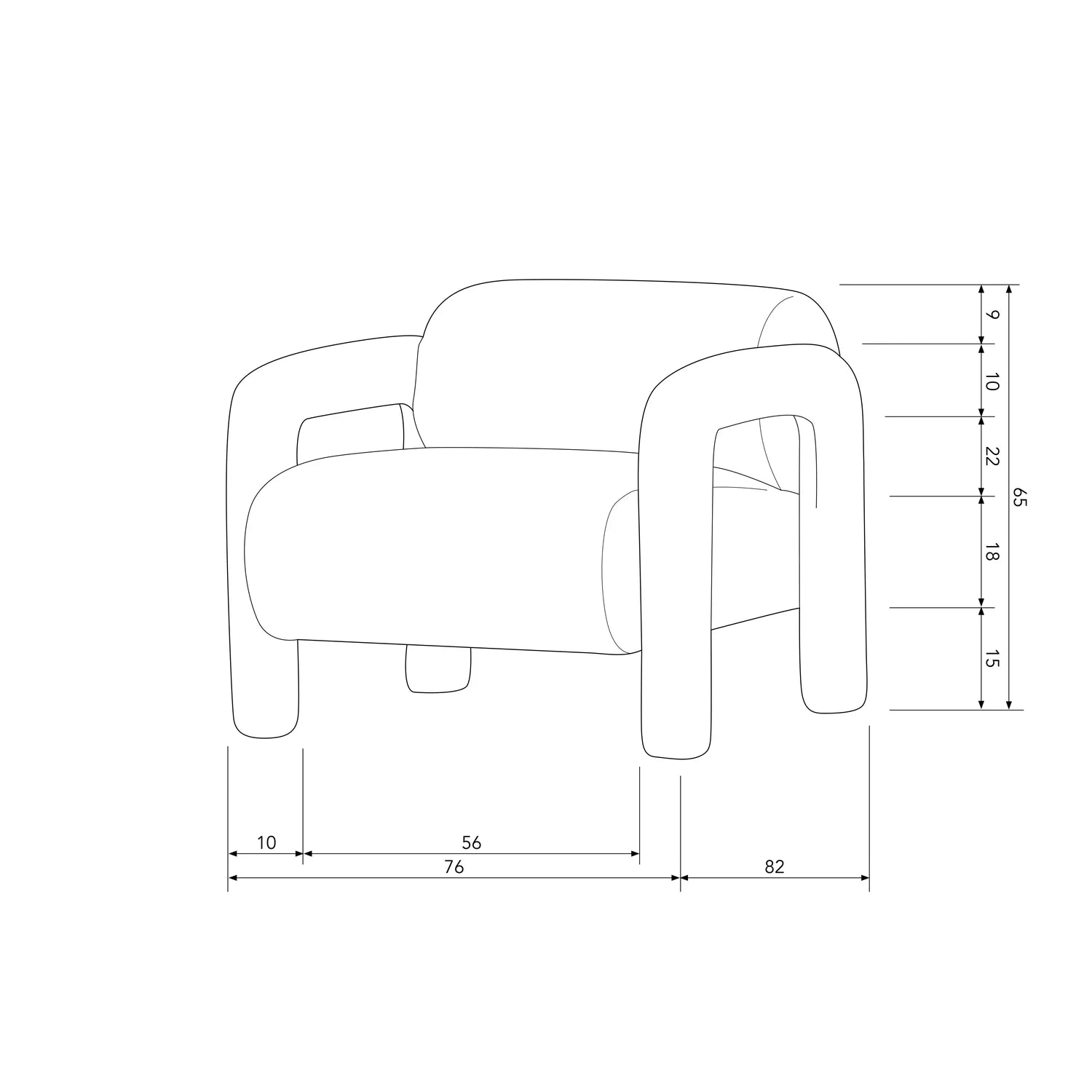 WOOOD - Lenny fauteuil in grove textuur zand