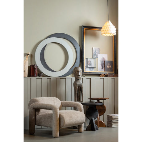WOOOD - Lenny fauteuil in grove textuur zand