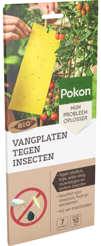 Gele vangplaten tegen insecten verpakking met uitleg en 7 stuks