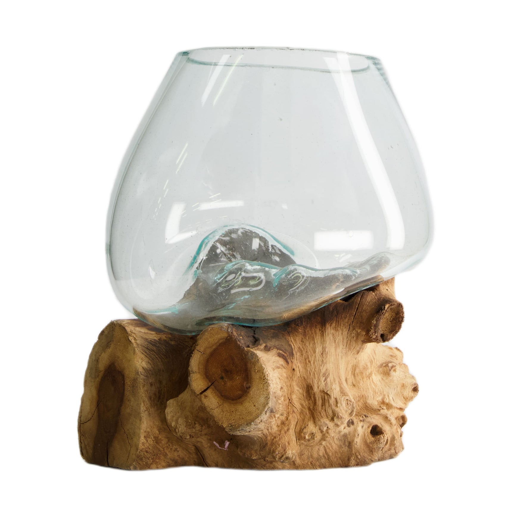 teak hout met glas 20x20x20cm