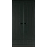 CONNECT 2-DEURS KLEDINGKAST + LADE ZWART [fsc]