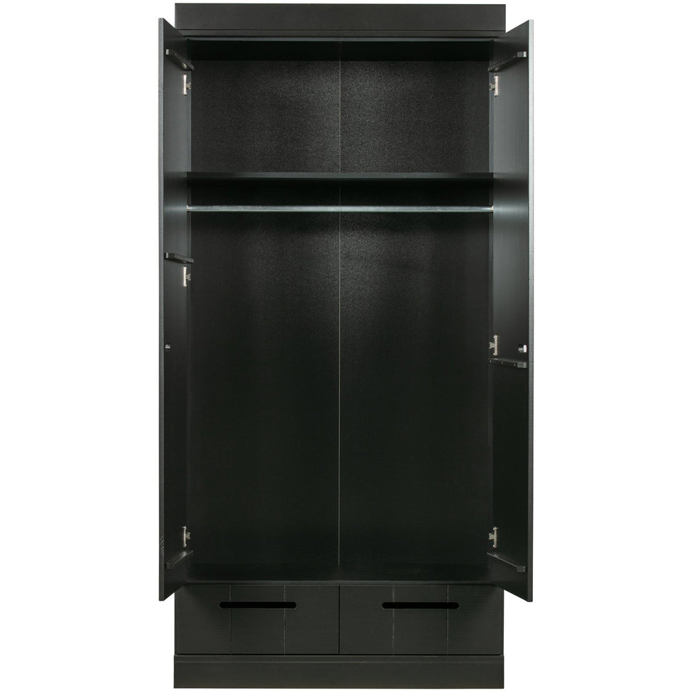 CONNECT 2-DEURS KLEDINGKAST + LADE ZWART [fsc]