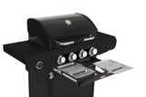 Barbecook grafiet gasbarbecue met gesloten deksel en vier ronde bedieningsknoppen