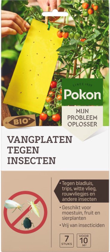 Gele Pokon vangplaten tegen insecten in verpakking, 7 stuks