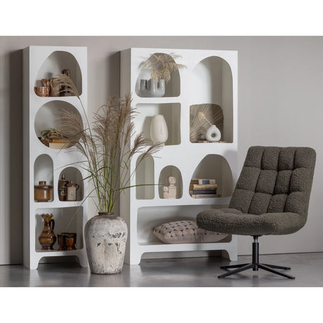 WOOOD - Job draaifauteuil teddy groen