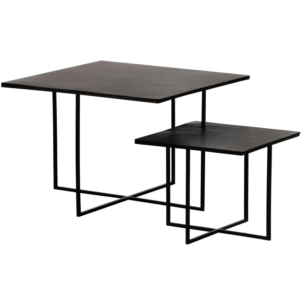 WOOOD - Set v2 Olan bijzettafels metaal warm bruin