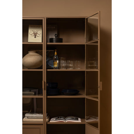 RONJA VITRINEKAST XL METAAL MILITARY BROWN