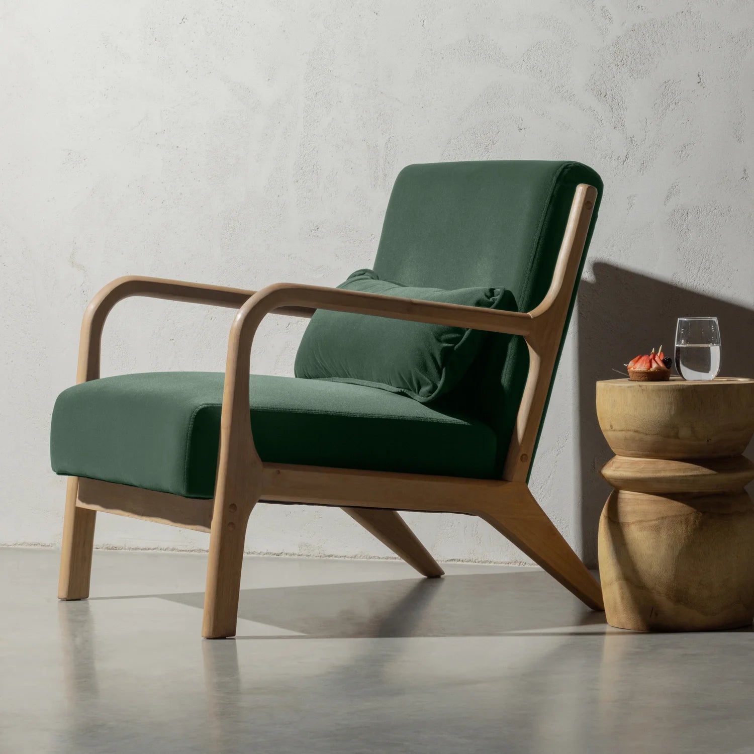 WOOOD - Mark fauteuil geweven stof flesgroen