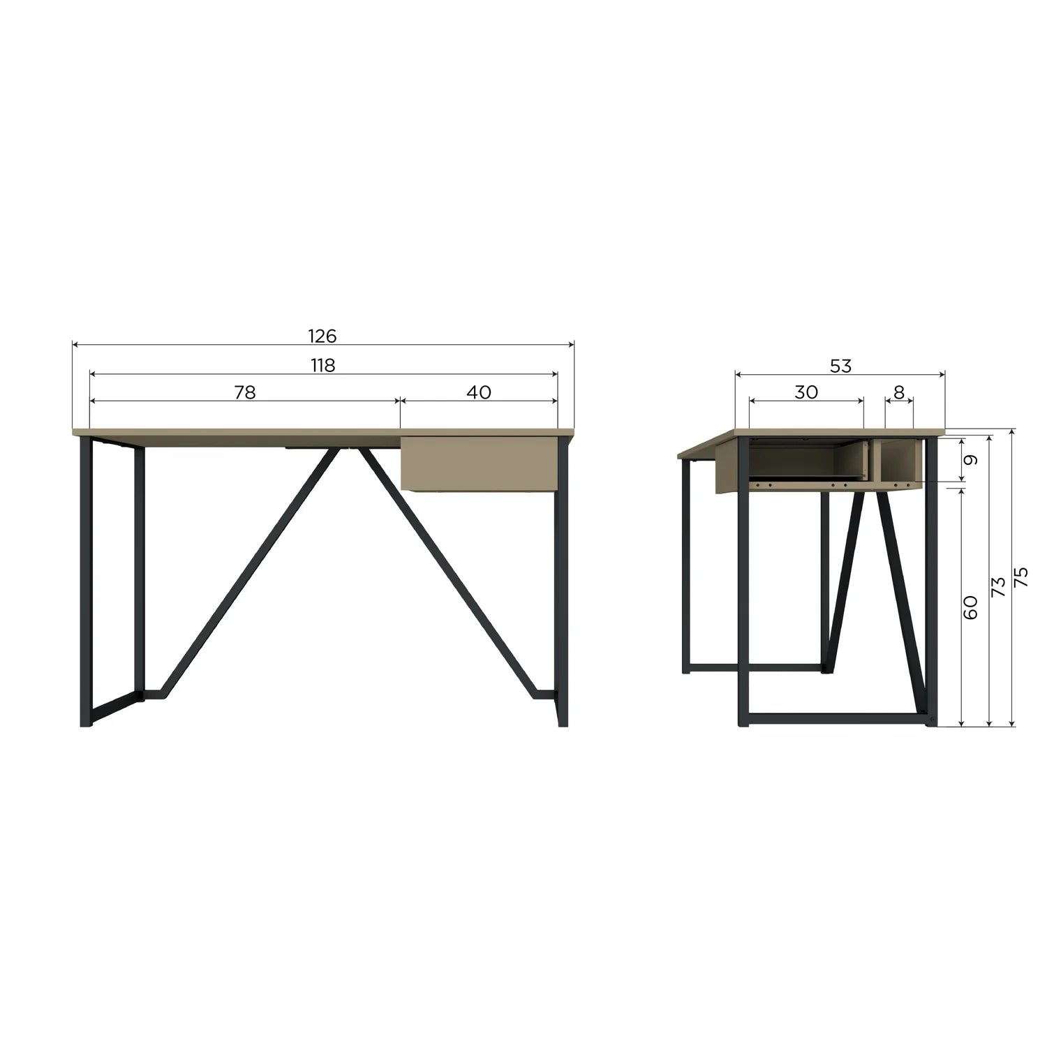 WOOOD - New julius bureau grenen mud [FSC]