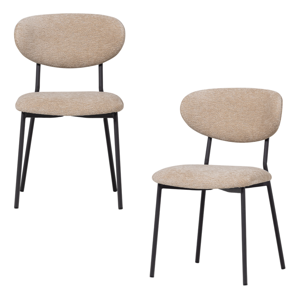 KJELD EETKAMERSTOEL CHENILLE STRUCTUUR NATUREL