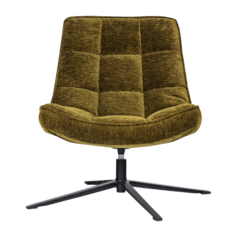 MAUDI DRAAIFAUTEUIL CHENILLE STRUCTUUR GROEN