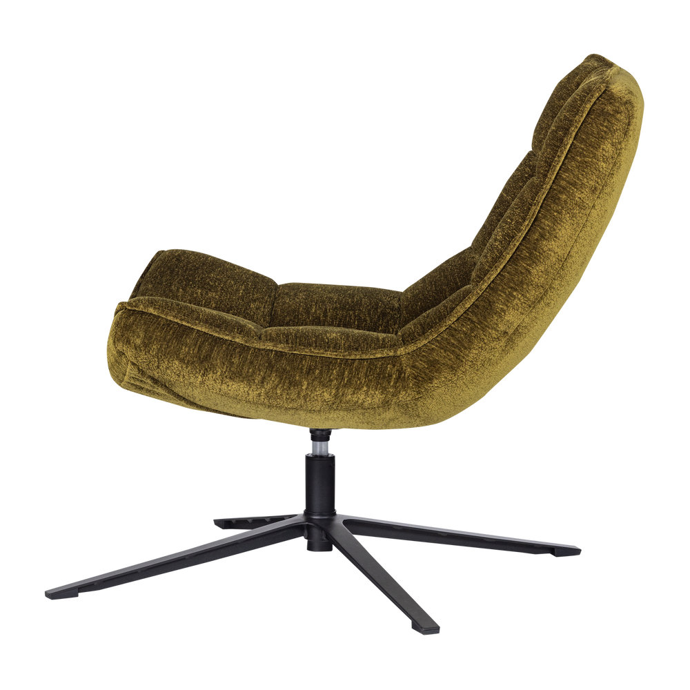 MAUDI DRAAIFAUTEUIL CHENILLE STRUCTUUR GROEN