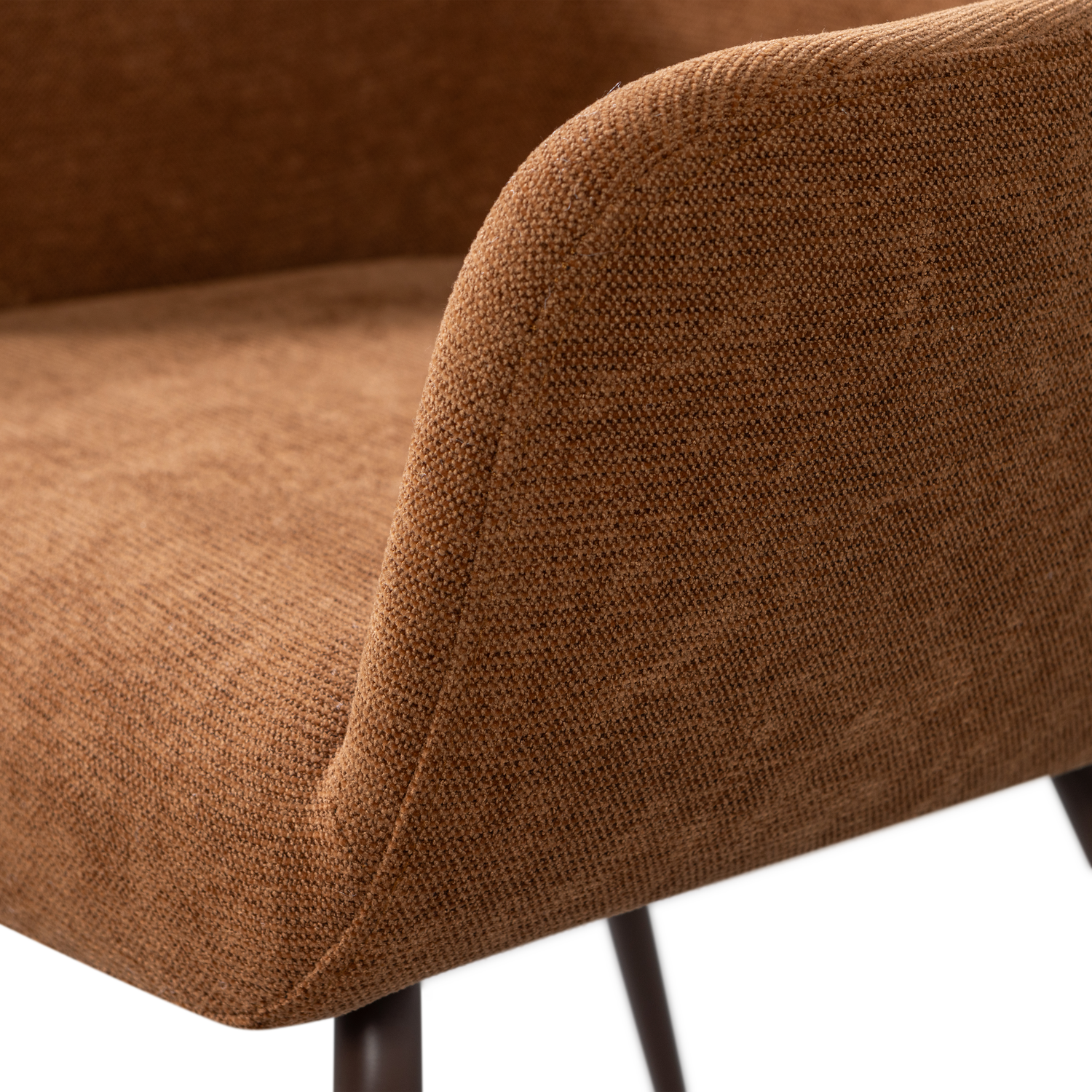 JENNY EETKAMERSTOEL GEWEVEN STOF BRUIN