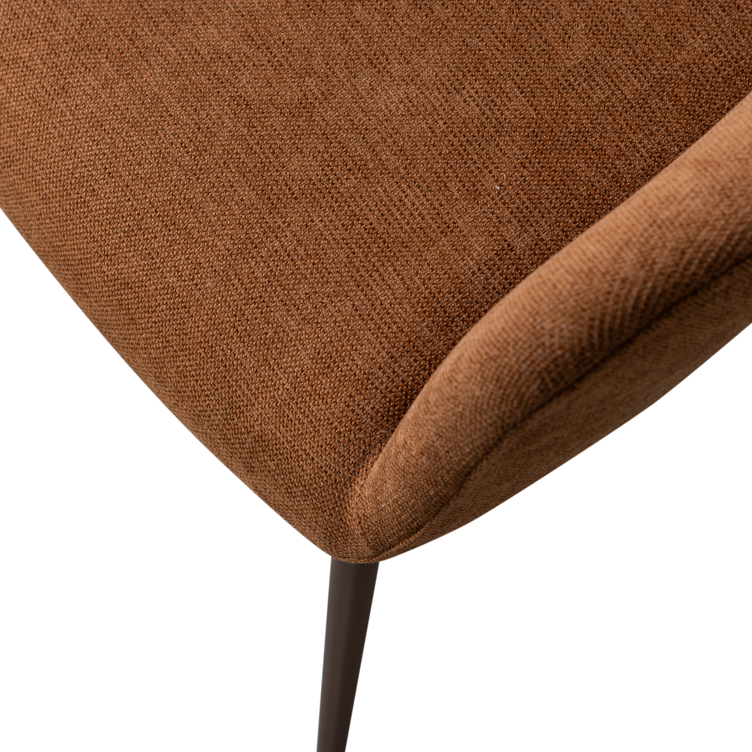 JENNY EETKAMERSTOEL GEWEVEN STOF BRUIN