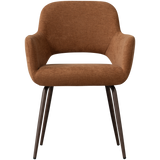 JENNY EETKAMERSTOEL GEWEVEN STOF BRUIN