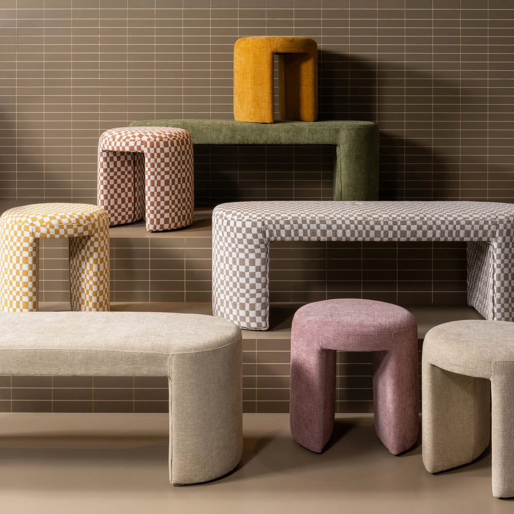 WOOOD - Jacob bankje ruit dessin zand