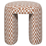 WOOOD - Charlie gestoffeerde kruk ruit dessin oranje