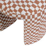 WOOOD - Charlie gestoffeerde kruk ruit dessin oranje