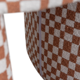 WOOOD - Charlie gestoffeerde kruk ruit dessin oranje