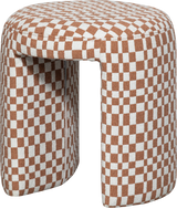 WOOOD - Charlie gestoffeerde kruk ruit dessin oranje