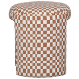 WOOOD - Charlie gestoffeerde kruk ruit dessin oranje