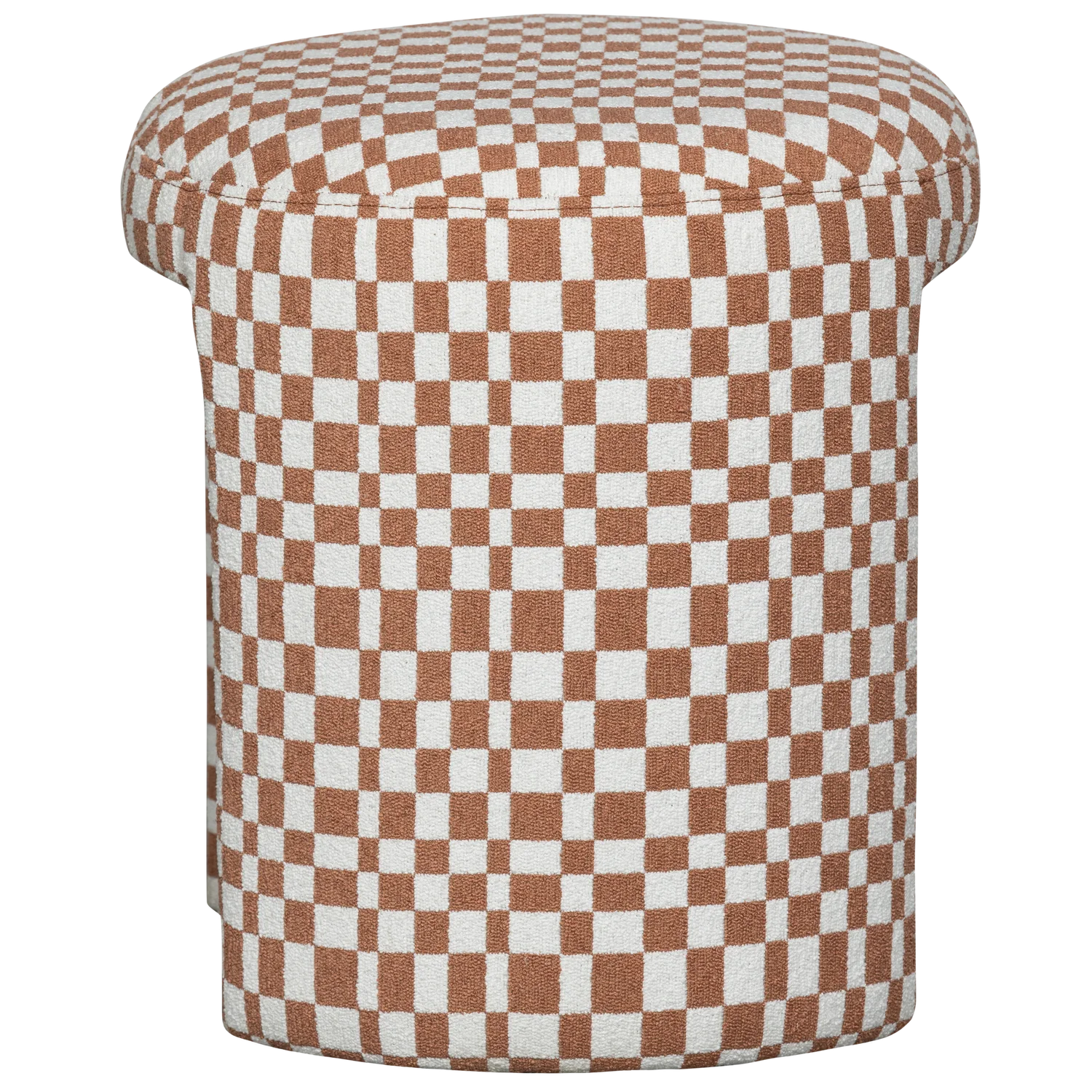 WOOOD - Charlie gestoffeerde kruk ruit dessin oranje